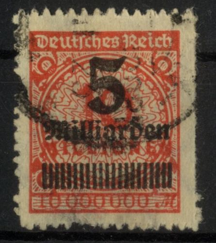 Deutsches Reich 334 B P HT gestempelt, Plattenfehler Attest Bauer, Michel 1.000 €!