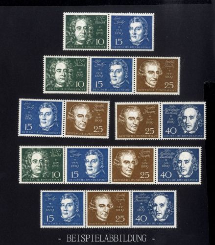Bund 315-319 Zusammendrucke aus Beethoven-Block postfrisch komplett