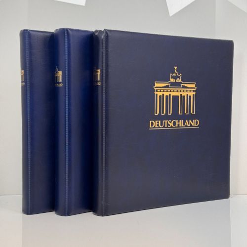 3x SIEGER Ringbinder Blau Aufdruck "DEUTSCHLAND" – 12-Ring System – gebraucht
