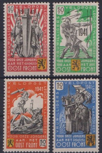 WK II - Belgien Flämische Legion, MiNr. I-IV postfrisch - Oost Front