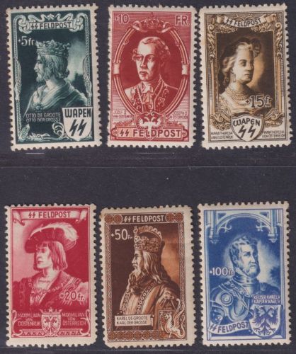 Flämische Legion, Mi.Nr. IX-XIV, Kaiserbildnisse postfrisch