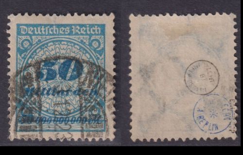 Deutsches Reich MiNr. 330 A P gestempelt, geprüft INFLA Bauer BPP