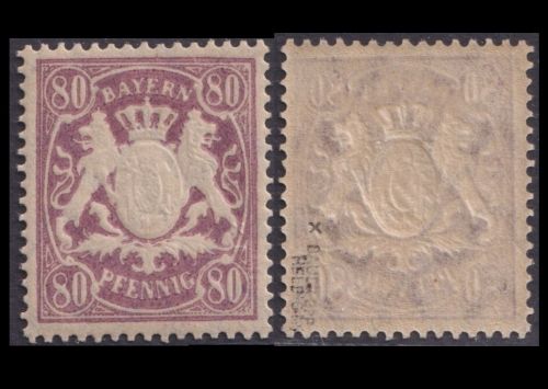 Bayern 1900 - MiNr. 68 x postfrisch, geprüft Bauer BPP - 50 Pf lilabraun