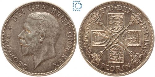 Großbritannien 1 Florin 1929 3rd issue | George V. (1910-1936) - Erhaltung!