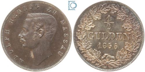 Herzogtum Nassau ½ Gulden 1856 | Herzog Adolph (1839-1866)