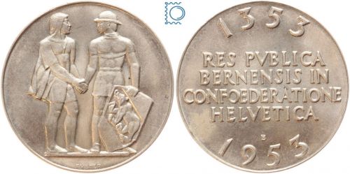 Schweiz Silbermedaille 1957 BERN | 600-Jahrfeier Berns zum Eintritt in den Bund