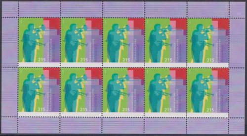 Bund, Michel Nr. 3065 Zehnerbogen postfrisch - Evangelische Posaunenchöre