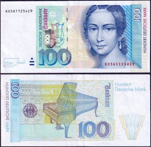 Banknote 100 DM Deutsche Mark Ro.310/P46 Schein 2. Jan. 1996 KN KD5611254Z9
