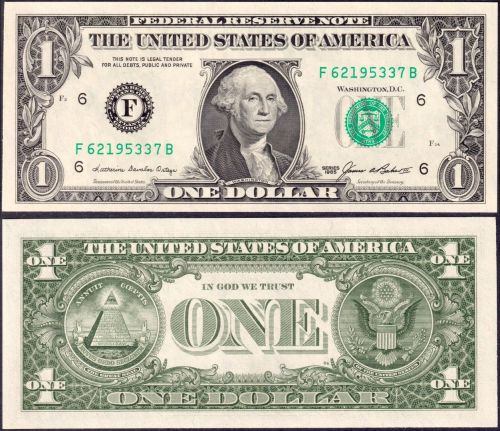 Banknote USA 1 Dollar Note 1985 Ortega/Baker III., FB Block UNC