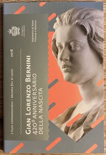 San Marino 2 Euro 2018 - Gian Lorenzp Bernini - Original im Blister OVP