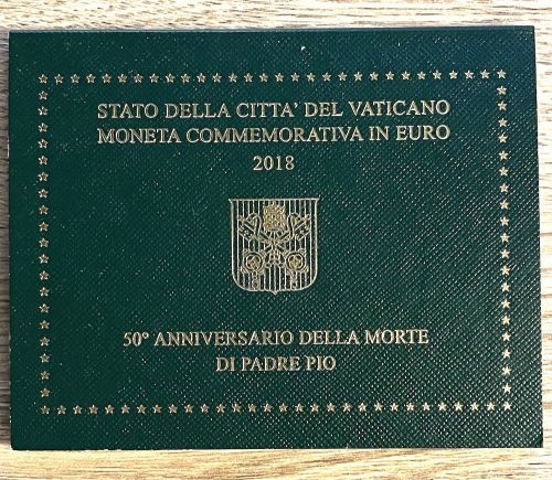 Vatikan 2 Euro 2018 Gedenkmünze im Folder - 50. Todestag Papst Pius | Padre Pio