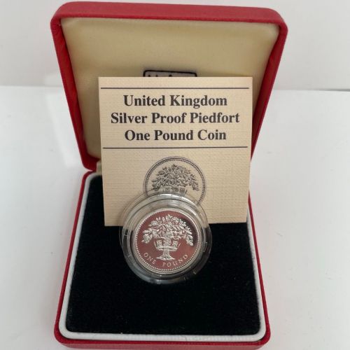 Großbritannien, 1 Pfund 1987 PP English Oak; Silver Piedfort, Elisabeth II.