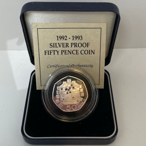 Großbritannien, 50 Pence 1992 PP European Community; Silver Proof, Elisabeth II.