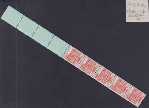 Bund, Michel Nr. 1143 AII R RE 5+4 Lf blautürkis postfrisch | Katalog 80 €
