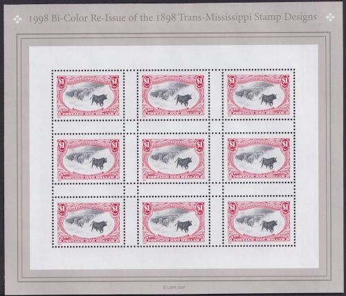 USA Block 44 mit 9 × MiNr. 2976 postfrisch - Trans-Mississippi-Ausstellung Omaha