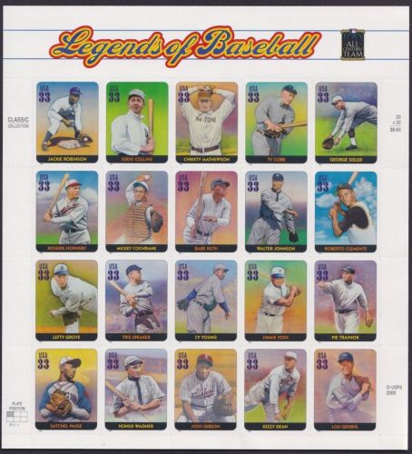 USA 2000 Nr. 3337-3356 Folienbogen postfrisch - Baseballspieler