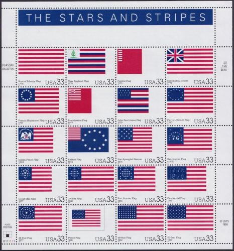 USA 2000 MiNr. 3313-3332 Bogen postfrisch - Stars and Stripes Flaggen