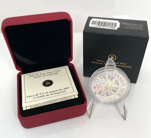 Kanada 8 Dollars 2007 | Maple of Long Life | Hologrammmünze Silber PP Etui + CoA