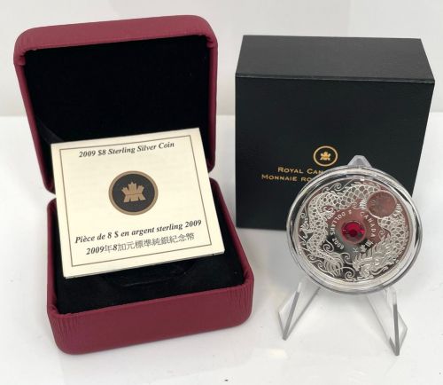 Kanada 8 Dollars 2009 | Maple of Wisdom | Chinese Dragon Silber PP Etui + CoA