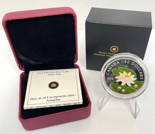 Kanada 20 Dollars 2010 | Wildflower - Water Lily | Silbermünze PP Etui + CoA