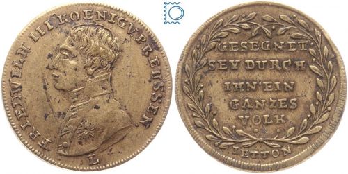 Preussen Jeton Friedrich Wilhelm III. - GESEGNET SEY DURCH IHN EIN GANZES VOLK