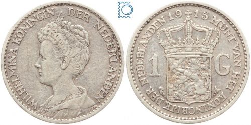 Niederlande, 1 Gulden 1915 | Wilhelmina I. 1890-1948 | Silber