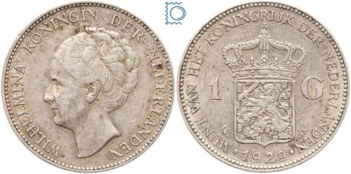 Niederlande, 1 Gulden 1929 | Wilhelmina I. 1890-1948 | Silber