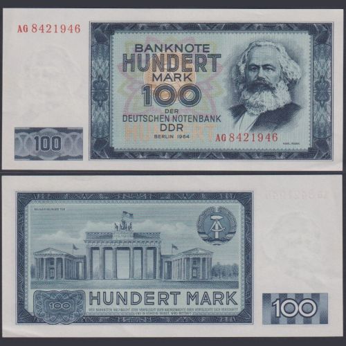 DDR 100 Mark 1964 P26 - Karl Marx / Brandenburger Tor