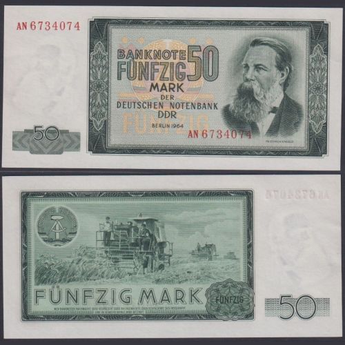 DDR 50 Mark 1964 P25 - Friedrich Engels / Mähdrescher