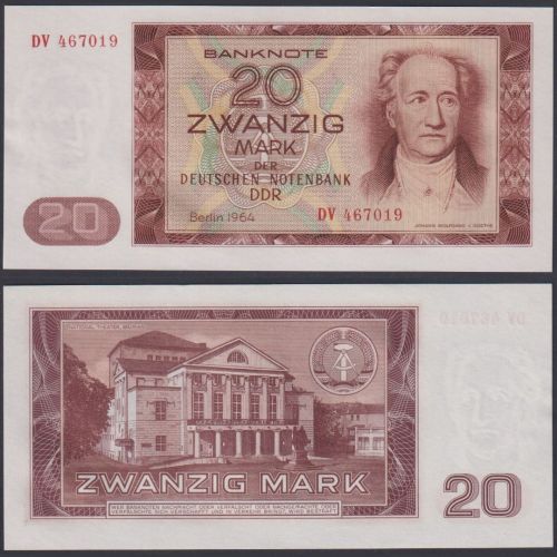 DDR 20 Mark 1964 P24 - Johann Wolfgang von Goethe / Weimar