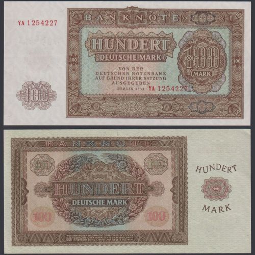 DDR 100 Mark 1955 P21b KN YA - Deutsche Demokratische Republik 100 DDM