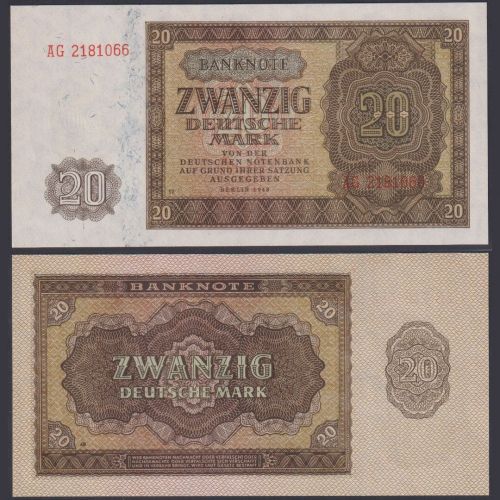 DDR 20 Mark 1948 P13b - 7-stellige SN - Deutsche Demokratische Republik