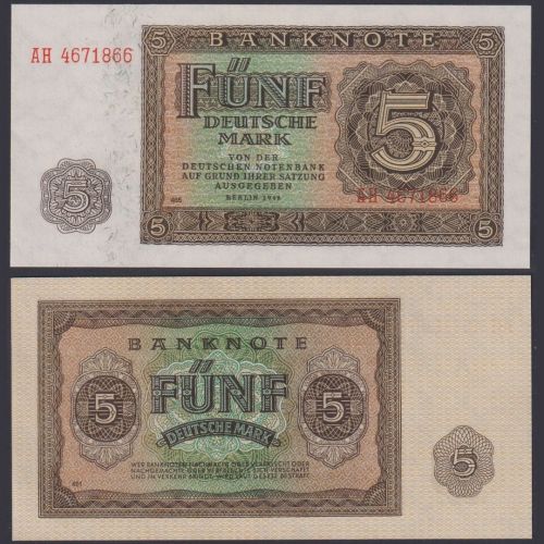 DDR 5 Mark 1948 P11b - 7-stellige SN - Deutsche Demokratische Republik