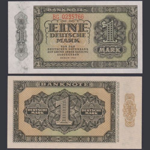 DDR 1 Mark 1948 P9b - 7-stellige SN - Deutsche Demokratische Republik