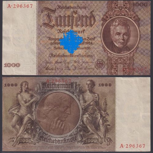 Deutsches Reich 1936 P184 1000 Reichsmark RM - Karl Friedrich Schinkel