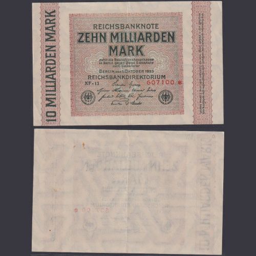 Deutsches Reich 1.10.1923 | Zehn Milliarden Mark P117f - Weimarer Republik Reichsbank