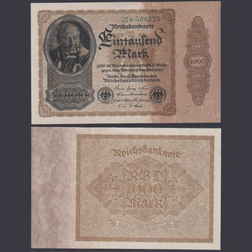 Deutsches Reich 15.12.1922 | 1000 Mark P82b - Weimarer Republik Reichsbank
