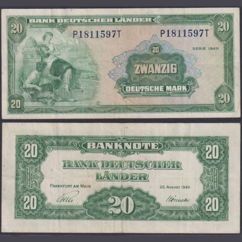 Bank Deutscher Länder 1949 20 Mark P17a - P/T - BDL SERIE 1949 Deutsche Mark