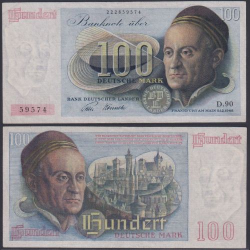 Bank Deutscher Länder 1948 100 Mark P15a - BDL SERIE 1948 Deutsche Mark