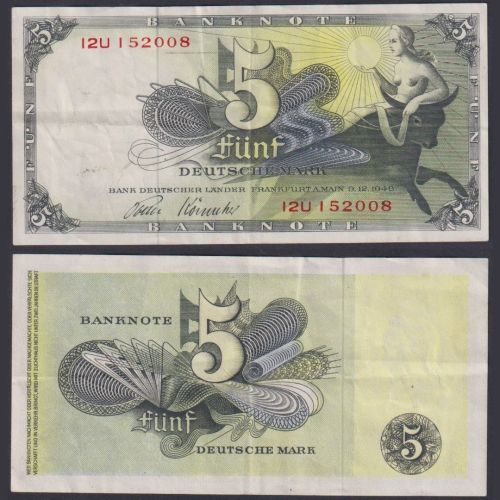 Bank Deutscher Länder 1948 5 Mark P13a - BDL SERIE 1948 Deutsche Mark