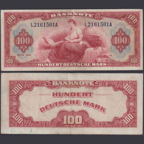Bank Deutscher Länder 1948 100 Mark P8a BDL Ro.244 - Roter Hunderter - RARITÄT!