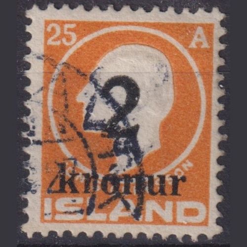 Island 1925 - MiNr. 119 gestempelt | Freimarke mit lokalem Aufrdruck