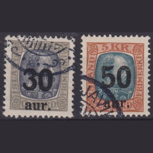 Island 1925 - MiNr. 112-113 gestempelt | Freimarke mit lokalem Aufrdruck