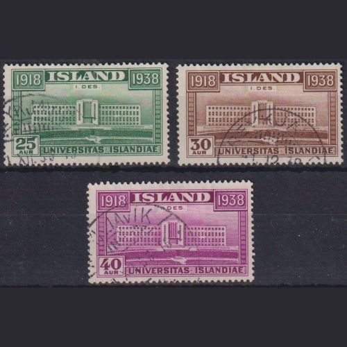 Island 1938 - MiNr. 200-202 gestempelt | 20 Jahre selbständiges Königreich