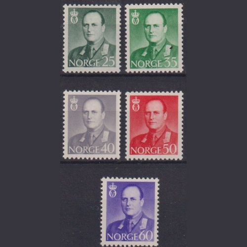 Norwegen 1962 Michel Nr. 471-475 postfrisch - Freimarken: König Olav V.