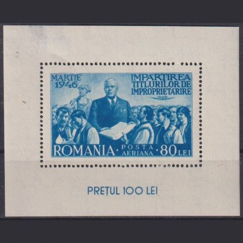 Rumänien 1946 Block 31 postfrisch - Bodenreform Ministerpräsidenten Petru Groza