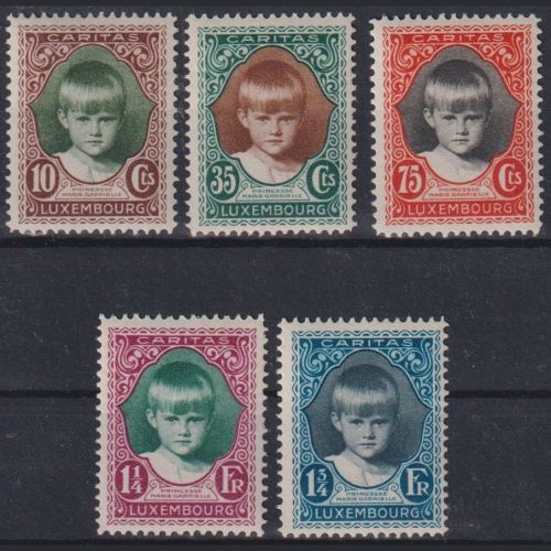 Luxemburg MiNr. 213-217 postfrisch - Kinderhilfe 1929