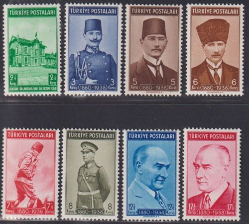 Türkei 1939 Michel Nr. 1063-1070 postfrisch - 1. Todestag von Kemal Atatürk