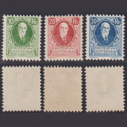 Liechtenstein 1925 MiNr. 72-74 postfrisch - 85. Geburtstag von Fürst Johann II.