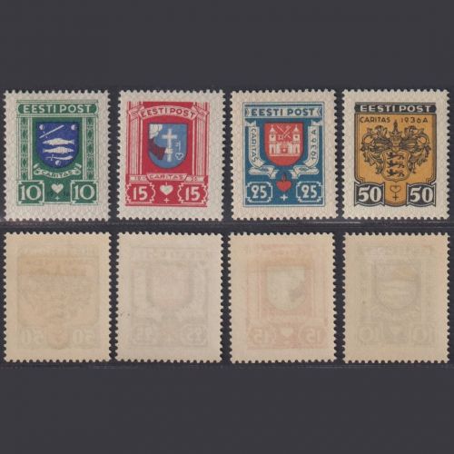 Estland 1936 Michel Nr. 109-112 ungebraucht - Gemeinschaftshilfe Stadtwappen